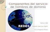 Componentes del servicio de nombres de dominio Tema 3 SRI Vicente Sánchez Patón I.E.S Gregorio Prieto.