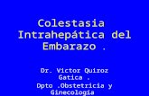 Colestasia Intrahepática del Embarazo. Dr. Victor Quiroz Gatica. Dpto.Obstetricia y Ginecología.