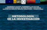 METODOLOGÍA DE LA INVESTIGACIÓN UNIVERSIDAD NACIONAL EXPERIMENTAL DE GUAYANA COORDINACIÓN GENERAL DE INVESTIGACIÓN Y POSTGRADO MAESTRÍA EN GERENCIA MENCIÓN.