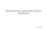 SITUACIÓN DE LA HISTORIA CLÍNICA EN MÉXICO Junio 2015.