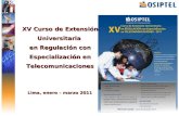 XV Curso de Extensión Universitaria en Regulación con Especialización en Telecomunicaciones Lima, enero – marzo 2011.
