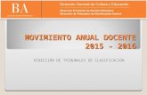 MOVIMIENTO ANUAL DOCENTE 2015 - 2016 DIRECCIÓN DE TRIBUNALES DE CLASIFICACIÓN.