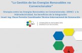 “La Gestión de las Energías Renovables no Convencionales” Sinergias entre las Energías Renovables no Convencionales (ERNC) y la Hidroelectricidad, los.