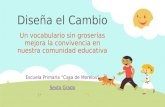Diseña el Cambio Un vocabulario sin groserías mejora la convivencia en nuestra comunidad educativa Escuela Primaria “Casa de Morelos” Sexto Grado.