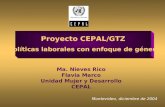 Proyecto CEPAL/GTZ “Políticas laborales con enfoque de género” Ma. Nieves Rico Flavia Marco Unidad Mujer y Desarrollo CEPAL Montevideo, diciembre de 2004.