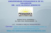 LIC. RUBEN MEJIA PANAMEÑO Correo: ruben.panameno@upedagogica.edu.svruben.panameno@upedagogica.edu.sv rubenpanameno@hotmail.com .