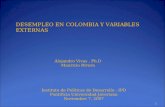 DESEMPLEO EN COLOMBIA Y VARIABLES EXTERNAS Alejandro Vivas, Ph.D Mauricio Rivera Instituto de Políticas de Desarrollo - IPD Pontificia Universidad Javeriana.