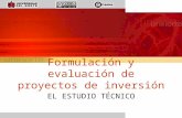 Formulación y evaluación de proyectos de inversión EL ESTUDIO TÉCNICO.