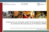 Experiencia en Informar sobre el Desempeño Social de la Red de Microfinanzas de Pakistán (PMN) Reunión del Grupo de Trabajo de Redes sobre Desempeño Social.