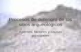 Procesos de deterioro de los sitios arqueológicos Agentes, factores y causas principales.