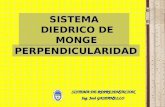 SISTEMA DIEDRICO DE MONGE PERPENDICULARIDAD Ing. José GASPANELLO SISTEMA DE REPRESENTACION.