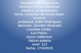 Ministerio de Educación instituto Fermín Naudeau catedra: programación tema: controles de visual Basic tema#4 profesora: Edith Rodríguez alumnas: Jennifer.