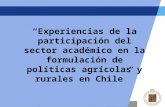 LOGO “Experiencias de la participación del sector académico en la formulación de políticas agrícolas y rurales en Chile”