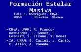 Formación Estelar Masiva CRyA, UNAM: R. Franco-Hernández, L. Gómez, L. Loinard, S. Lizano, Y. Gómez IA, UNAM: S. Curiel, J. Cantó, C. Allen, A. Poveda.