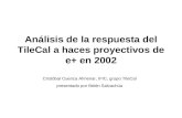 Análisis de la respuesta del TileCal a haces proyectivos de e+ en 2002 Cristóbal Cuenca Almenar, IFIC, grupo TileCal presentado por Belén Salvachúa.