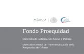 Fondo Proequidad Dirección de Participación Social y Política Dirección General de Transversalización de la Perspectiva de Género.
