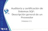 Auditoría y certificación de Sistemas SQF: Descripción general de un Proveedor Módulo C-5.