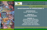 Villahermosa, Tab. 27 de octubre del 2010 ING. INDUSTRIAL INVESTIGACIÓN DE OPERACIONES II CATEDRATICO: Zinath Javier Gerónimo UNIDAD 3: Teoría De Decisión.
