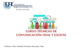 CURSO TÉCNICAS DE COMUNICACIÓN ORAL Y ESCRITA Profesor: MSc; Rodolfo Sánchez Alvarado, Mba.