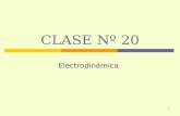 1 CLASE Nº 20 Electrodinámica. 2 OBJETIVOS Al término de la unidad, usted deberá: 1. Comprender los diferentes sistemas que generan energía eléctrica.