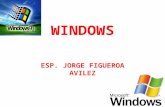 WINDOWS ESP. JORGE FIGUEROA AVILEZ. ¿Qué es Windows? Es un sistema operativo que controla todas las partes de la computadora. Usa una interface gráfica.