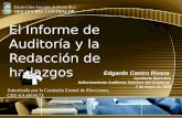 El Informe de Auditoría y la Redacción de hallazgos Edgardo Castro Rivera Ayudante Ejecutivo Adiestramiento Auditores Internos del Gobierno 2 de mayo de.