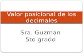 Sra. Guzmán 5to grado Valor posicional de los decimales.