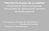 “PROYECTO PLAZA DE LA UNIÓN” Presentación para el programa concursable de reparaciones menores del fondo general Participantes: Facultad de Odontología.
