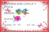 FORMACION CIVICA Y ETICA PROFA: Alumna: Grado: 3º “E” n/l: 14 subtemas :4.2.1 4.2.2 4.2.3.
