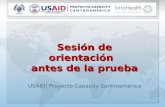 Sesión de orientación antes de la prueba USAID| Proyecto Capacity Centroamérica.