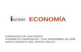 ECONOMÍA PARROQUIA DE SAN PEDRO ASAMBLEA PARROQUIAL, 8 DE NOVIEMBRE DE 2009 SANTO ESPÍRITU DEL MONTE (GILET)