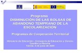 Programa DISMINUCIÓN DE LAS BOLSAS DE ABANDONO TEMPRANO DE LA ESCOLARIZACIÓN Programas de Cooperación Territorial Ministerio de Educación - Consejería.