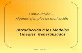 2009 M.P.Díaz1 Introducción a los Modelos Lineales Generalizados Continuación …. Algunos ejemplos de motivación.