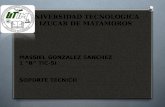 UNIVERSIDAD TECNOLOGICA DE IZUCAR DE MATAMOROS MASSIEL GONZALEZ SANCHEZ 1 “B” TIC-SI SOPORTE TECNICO.
