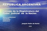 REPUBLICA ARGENTINA Consejo de la Magistratura del Poder Judicial de la Nacion Marco Institucional FuncionesIntegracionEstructura Joaquin Pedro da Rocha.