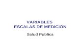 VARIABLES ESCALAS DE MEDICIÓN Salud Publica. Variables Una variable es una característica observable que varía entre los diferentes individuos de una.