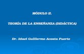 MÓDULO II. TEORÍA DE LA ENSEÑANZA (DIDÁCTICA) Dr. Idael Guillermo Acosta Fuerte.