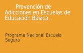 ESTRATEGIA Prevención de Prevención de Adicciones en Escuelas de Educación Básica. Programa Nacional Escuela Segura.