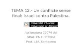 TEMA 12.- Un conflicte sense final: Israel contra Palestina. Assignatura 32074 del GRAU EN HISTÒRIA Prof. J.M. Santacreu.