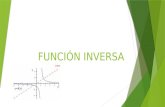 FUNCIÓN INVERSA. OBJETIVOS  Definir función uno a uno.  Comprender el concepto de función inversa a partir de la gráfica de una función dada, utilizando.