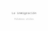 La inmigración Palabras utiles. Los derechos ciudadano/ciudadana.