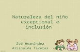 Naturaleza del niño excepcional e inclusión Zoé Hernández Arisnalda Taveras.