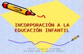 INCORPORACIÓN A LA EDUCACIÓN INFANTIL C.E.I.P. “Virgen de la Soledad” Una nueva etapa la Educación Infantil.