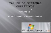 “UNIDAD 2” MTRA. ISABEL GUERRERO LOBATO. Con el Administrador de recursos del sistema de Windows del sistema operativo Windows Server® 2008 R2, puede.
