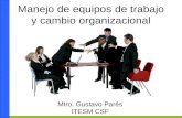 Manejo de equipos de trabajo y cambio organizacional Mtro. Gustavo Parés ITESM CSF.