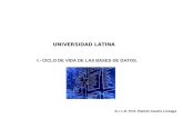 UNIVERSIDAD LATINA I.- CICLO DE VIDA DE LAS BASES DE DATOS. E.I. L.E. Prof. Ramón Castro Liceaga.