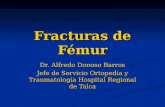 Fracturas de Fémur Dr. Alfredo Donoso Barros Jefe de Servicio Ortopedia y Traumatología Hospital Regional de Talca.