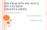 F ILTRACIÓN DE AGUA EN LECHOS GRANULARES. Ingeniería de servicios Ing. Arturo E. Méndez G. Septiembre, 2011 filtración. amg.