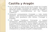 Castilla y Aragón En el 1469 se casa la princesa Isabel de Castilla con el príncipe Fernando de Aragón. Diez años después ambos heredan los reinos de Castilla.