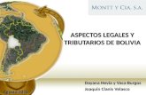 Dayana Hevia y Vaca Burgos Joaquín Clanis Velasco ASPECTOS LEGALES Y TRIBUTARIOS DE BOLIVIA Agosto 2015.